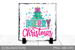 Merry Christmas Slate Design. Christmas Slate Sublimation Product Image 1
