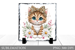 Cat Sublimation. Cute Cat Slate Sublimation Product Image 1