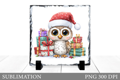 Christmas Owl Sublimation. Christmas Owl Slate Design Product Image 1