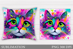 Cat Pillow Design. Cat Sublimation Product Image 1