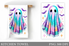 Ghost Kitchen Towel Design. Halloween Pumpkin Towel Product Image 1