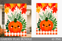 Fall Pumpkin Garden Flag. Fall Garden Flag Sublimation Product Image 1