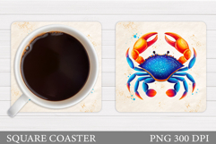 Crab Coaster Design. Sea Coaster Sublimation Product Image 1