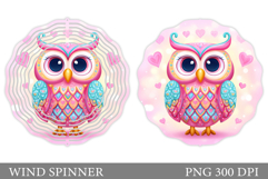 Cute Owl Wind Spinner Design. Valentines Wind Spinner Product Image 1