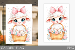 Cute Lamb Garden Flag. Cute Lamb Sublimation Product Image 1