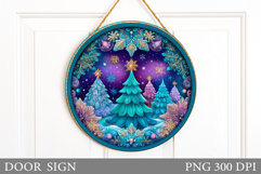 Christmas Tree Door Sign. Christmas Door Sign Design Product Image 1