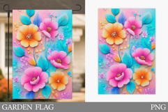 Flowers Garden Flag Design. Floral Garden Flag Sublimation Product Image 1