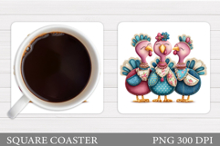 Thanksgiving Turkey Coaster. Thanksgiving Coaster Design Product Image 1