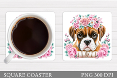 Cute Dog Coaster Sublimation. Cute Dog Sublimation Product Image 1