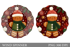 Cute Gingerbread Wind Spinner. Christmas Wind Spinner Design Product Image 1