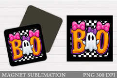 Boo Magnet Design. Cute Ghost Magnet Sublimation Product Image 1