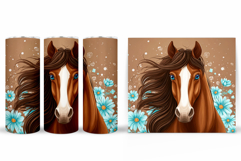 Horse Flowers Tumbler. Cute Horse Tumbler Sublimation Product Image 2