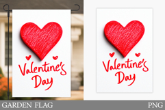 Valentines Heart Garden Flag. Valentines Garden Flag Design Product Image 1