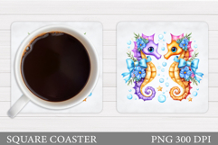 Seahorse Coaster Design. Seahorse Sublimation Product Image 1
