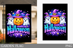 Halloween Pumpkin Garden Flag. Ghost Garden Flag Design Product Image 1