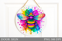 Bee Door Sign Design. Bee Sublimation Product Image 1