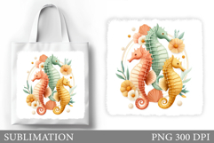 Seahorse Tote Bag Sublimation. Seahorse Sublimation Product Image 1
