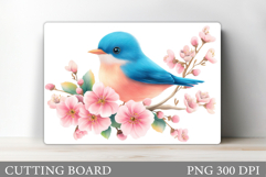 Bird Cutting Board Sublimation. Flowers Cutting Board Product Image 1