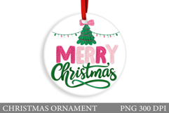Christmas Ornament Sublimation. Merry Christmas Ornament Product Image 1