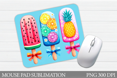 Ice Cream Mouse Pad Design. SummerMouse Pad Sublimation Product Image 1