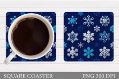 Snowflakes Coaster Sublimation. Snowflakes Sublimation Product Image 1