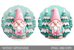 Christmas Gnome Wind Spinner. Christmas Wind Spinner Design Product Image 1