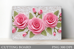 Roses Cutting Board. Flowers Cutting Board Sublimation Product Image 1