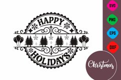Farmhouse Christmas Round Sign SVG Design Product Image 1