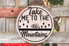 Camping Round Sign SVG Design Outdoor Sign Camping SVG Product Image 1