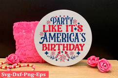 4th of July round sign svg design, Patriotics Quotes Svg, Product Image 1