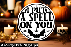 Halloween round sign svg design and Halloween quotes Product Image 1