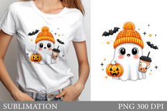 Cute Ghost Sublimation. Cute Ghost T-Shirt Design Product Image 1