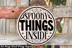Halloween round sign svg design and Halloween quotes Product Image 1