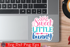 Happy Easter stickerS VG Design Cute Easter Quotes SVG Bunny Product Image 1