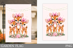 Christmas Deer Garden Flag. Christmas Garden Flag Design Product Image 1
