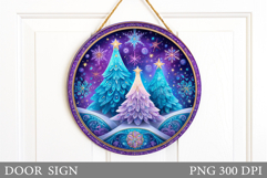Christmas Tree Door Sign. Christmas Door Sign Design Product Image 1