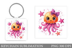 Jellyfish Keychain Sublimation. Jellyfish Sublimation Product Image 1