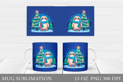Christmas Sloth Mug Design. Christmas Mug Sublimation Product Image 1