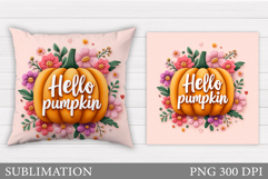 Fall Pumpkin Pillow Design. Pumpkin Sublimation Product Image 1