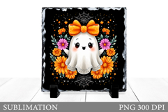 Cute Ghost Slate Design. Halloween Sublimation Product Image 1