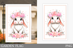 Cute Bunny Garden Flag. Cute Bunny Sublimation Product Image 1