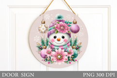 Christmas Snowman Door Sign. Christmas Door Sign Design Product Image 1