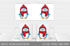 Christmas Penguin Mug Design. Christmas Mug Sublimation Product Image 1