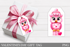 Valentines Owl Gift Tag. Valentine Gift Tag Printable Product Image 1