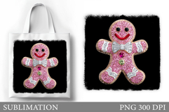 Gingerbread Tote Bag Sublimation. Christmas Tote Bag Design Product Image 1
