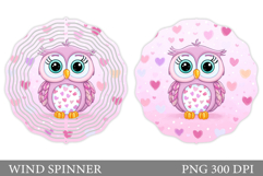Cute Owl Wind Spinner Design. Valentines Wind Spinner Product Image 1