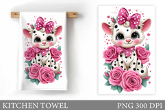 Cute Lamb Kitchen Towel. Lamb Kitchen Towel Sublimation Product Image 1