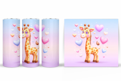 Valentines Giraffe Tumbler. Valentines Tumbler Sublimation Product Image 2