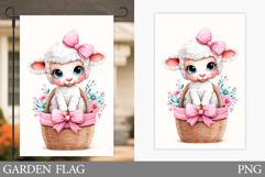 Cute Lamb Garden Flag. Cute Lamb Sublimation Product Image 1
