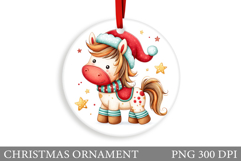 Cute Horse Christmas Ornament. Cute Horse Sublimation Product Image 1